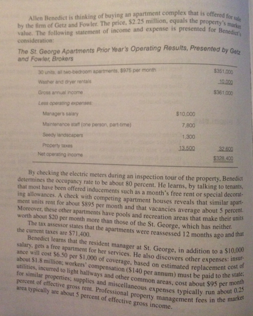 current market value l. Develop prior reconstructed operating assuming typically competent, professional