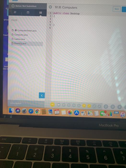 and getter/setter methods. Include the following instance variables: int screenSize - Inches