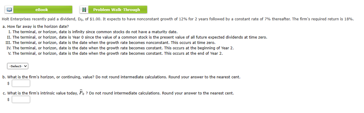  a. How far away is the horizon date? I. The terminal,