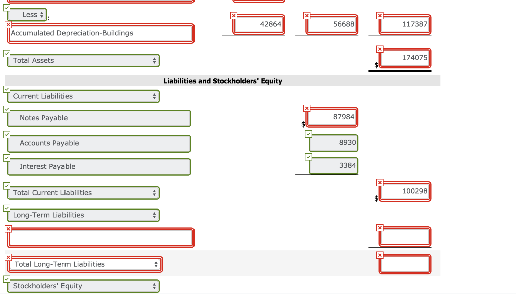 Buildings $99,452 Accounts receivable 11,844 Prepaid insurance 3,008 Cash 11,130 77,456 Equipment