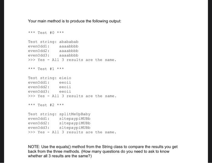 Write a single class called Alternating, which contains four static methods. Your