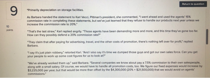 9 10 points Pittman Company is a small but growing manufacturer of