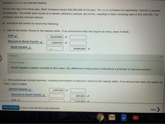  help me with the ones i got wrong please Amortize Discount