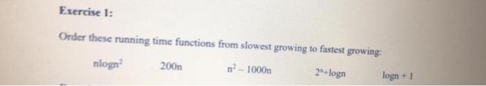  please explain why it is in that order Exercise 1: Order
