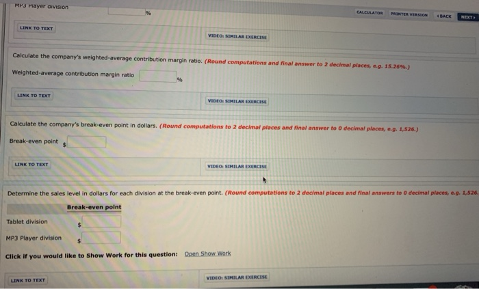 computer tablets and MP3 players. The business is divided into two divisions
