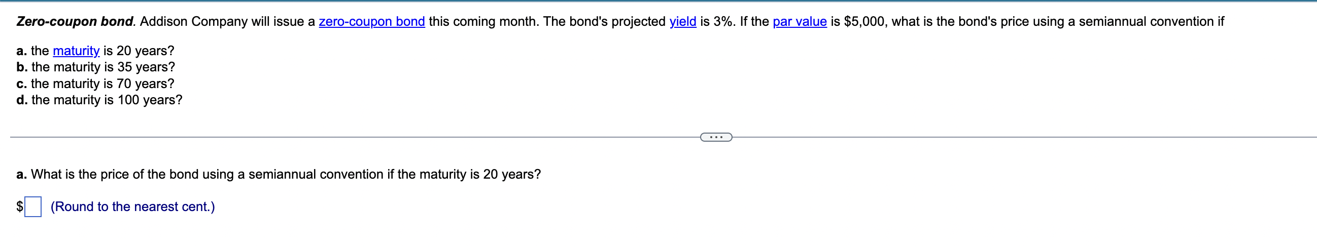 10% 7% Print Years to Maturity 20 15 20 20 Done Price