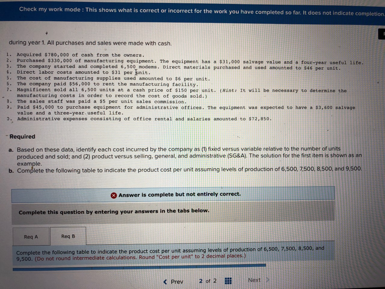 Check my work mode : This shows what is correct or