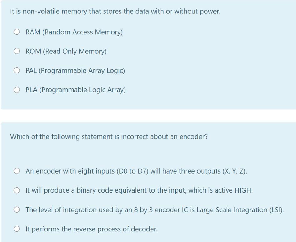  It is non-volatile memory that stores the data with or without