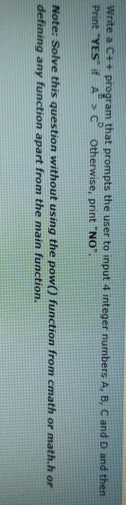  Write a C++ program that prompts the user to input 4
