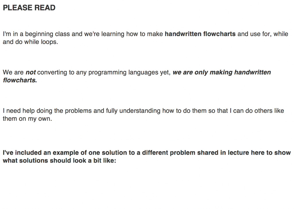  . PLEASE READ I'm in a beginning class and we're learning