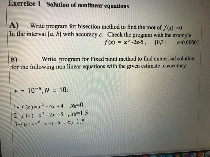 A-Write a program to calculate the error by bisection method. B-A-Write a