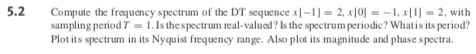 5.3 and to plot, using the lincar interpolation, its magnitude and phase