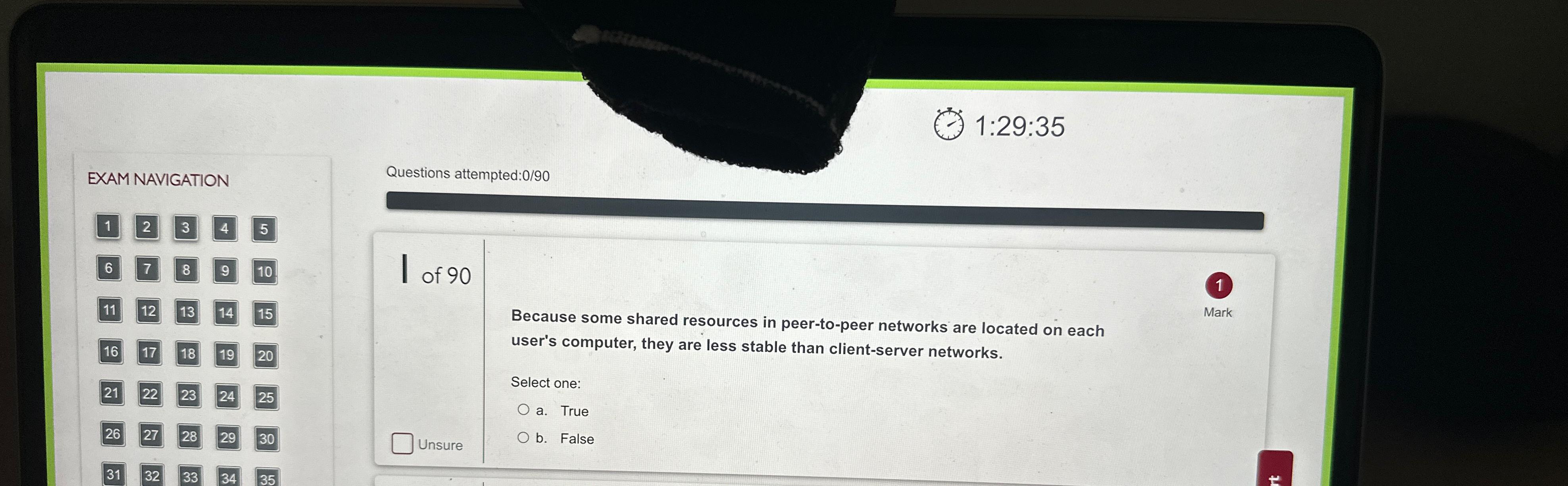  1:29:35 EXAM NAVIGATION 1 2 3 5 (1716),18,19,20 (2321,22),24,25 (2726),28,29,30 31,32,33,34,35