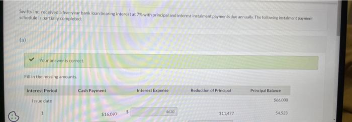 just part bcurrent portion and non current portion Swifty inci, recehed a