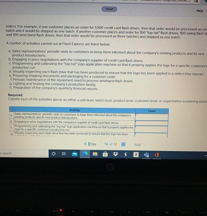  DAUG LO Saved Help orders. For example, if one customer places