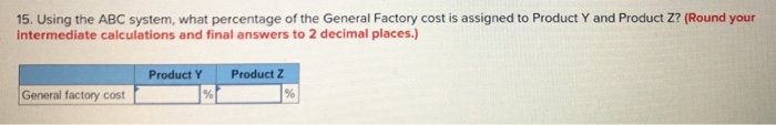 whole and for Products Y and Z: Estimated Overhead Expected Activity 12,000
