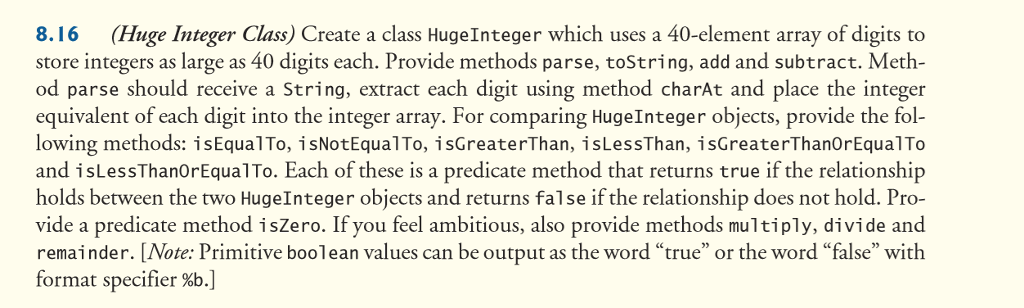 In Java, my project must include the below IN ADDITION TO the