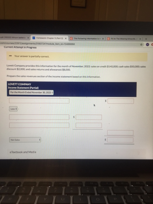  b e x womework Chapter 5 Part X The following information