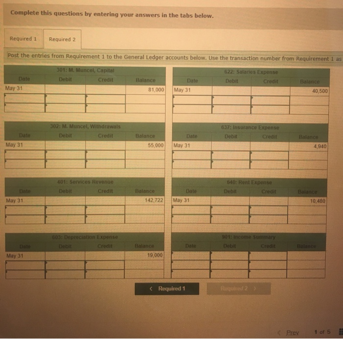 May 31 G2 ct. No. 640 Acct. No. 401 Rent Expense Date