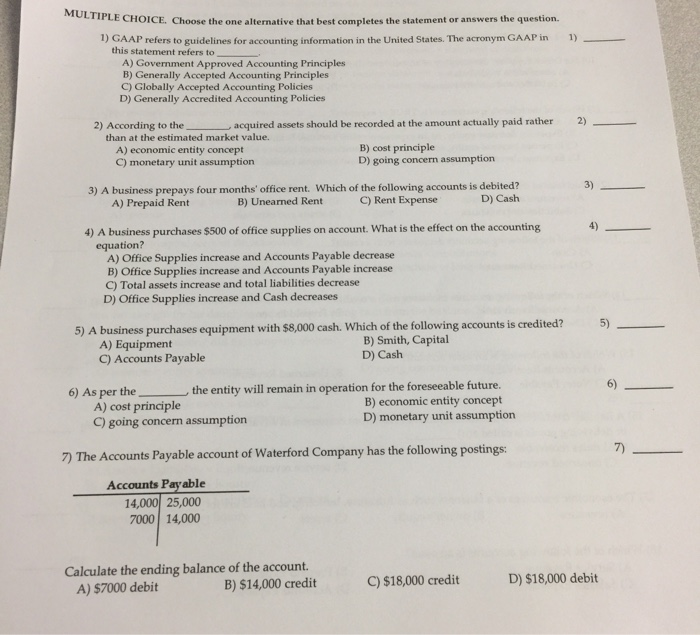  MULTIPLE CHOICE. Choose the one alternative that best completes the statement