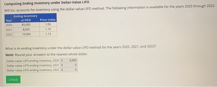  Computing Ending Inventory under Dollar-Value LIFO Will Inc. accounts for inventory