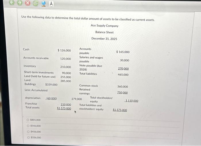  X Use the following data to determine the total dollar amount