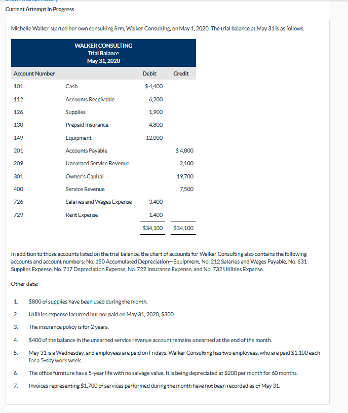 Part B Current Attempt in Progress Michelle Walker started her own consulting