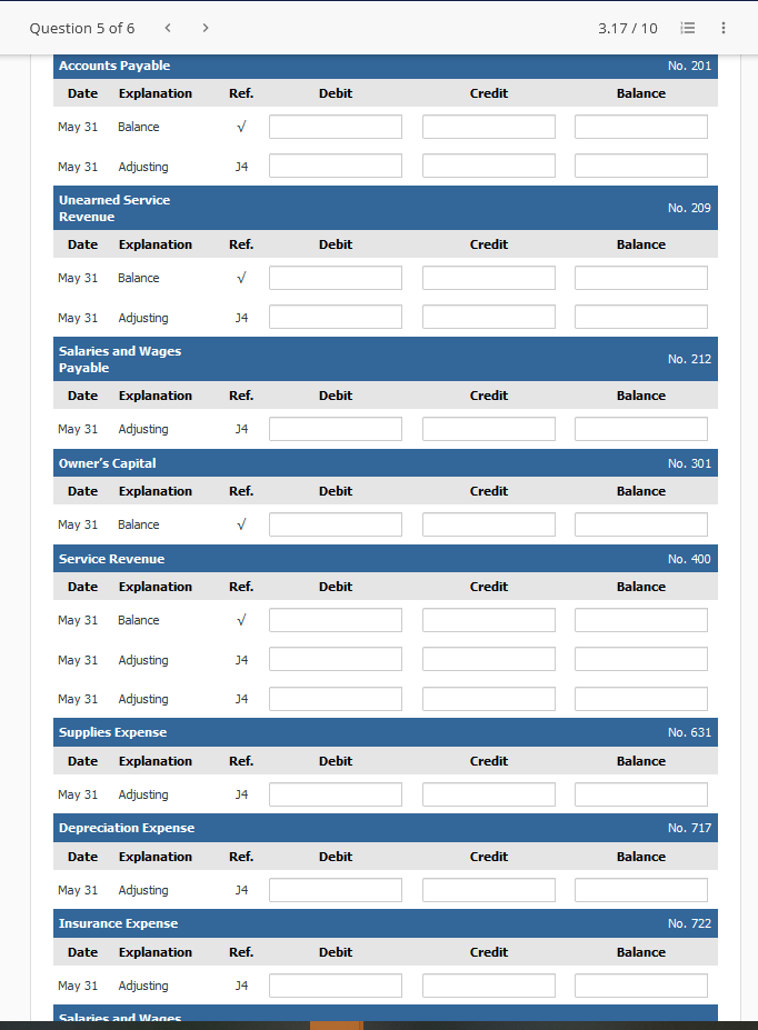 Number Debit Credit 101 Cash 112 Accounts Receivable 126 Supplies 130 Prepaid