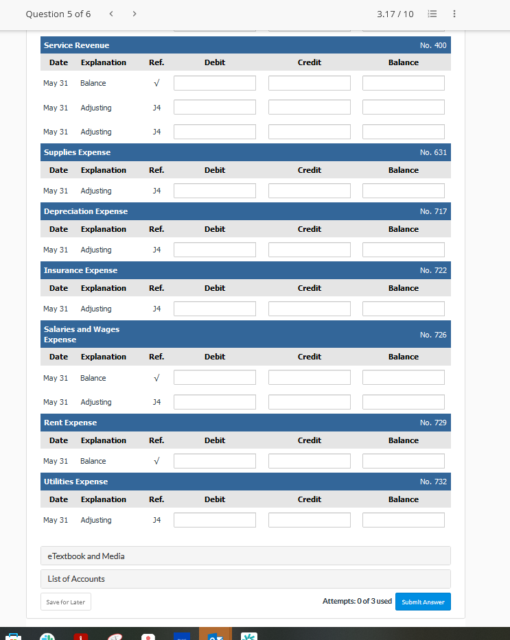 Insurance 149 Equipment 201 Accounts Payable $4,800 209 Unearned Service Revenue 2,100