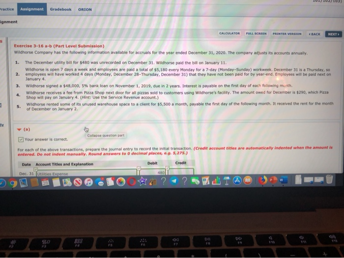  Finish the part B 101 102 103) #ractice Assignment Gradebook ORION