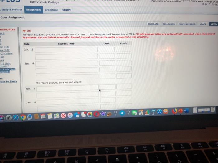 the year ended December 31, 2020. The company adjusts its accounts annually.