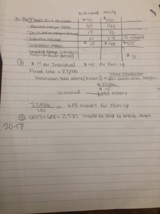 Esxercises $20-16 and S20-17. Wild Waters Swim Park sells individual and family