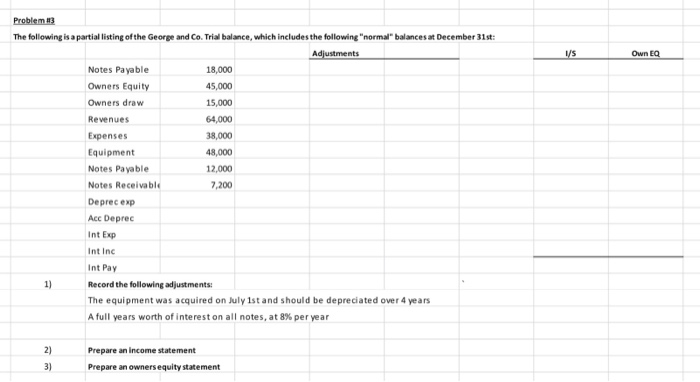  1/5 Own Eq Problem 13 The following is a partial listing
