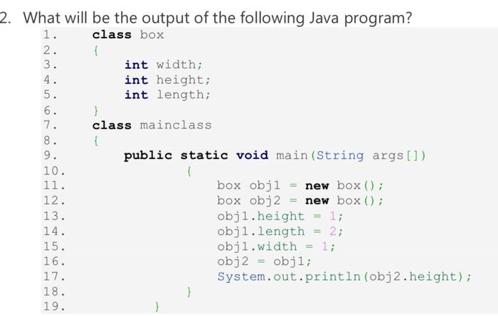 will be the output of the following Java program? What will be