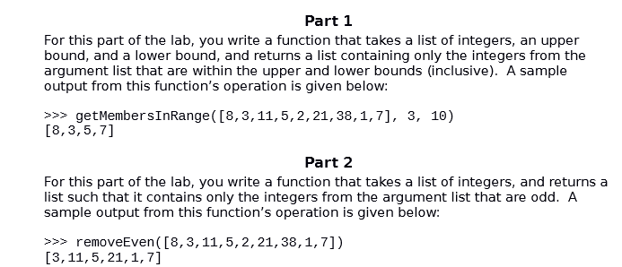 Use python 3.6 Part 1 For this part of the lab, you