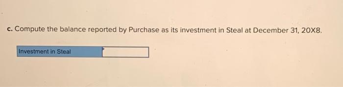 1,20X7, for $286,500. Steal reported the following net income and dividend payments: