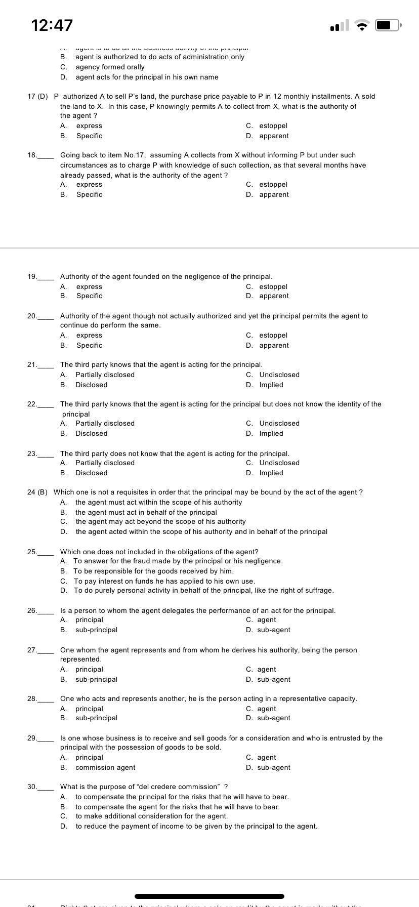 line provided for each question. 12. If a person comes to know