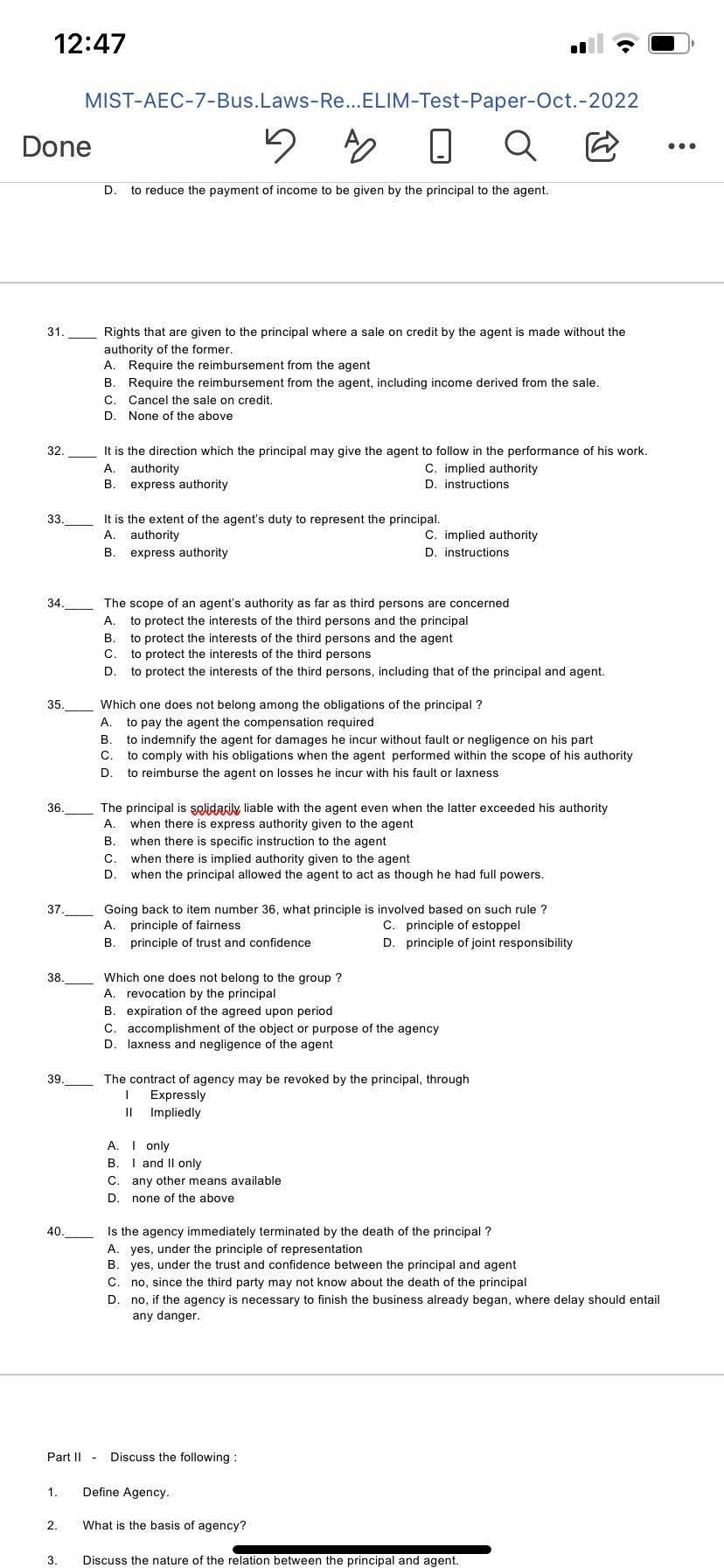 that another is acting in his behalf without authority but he does