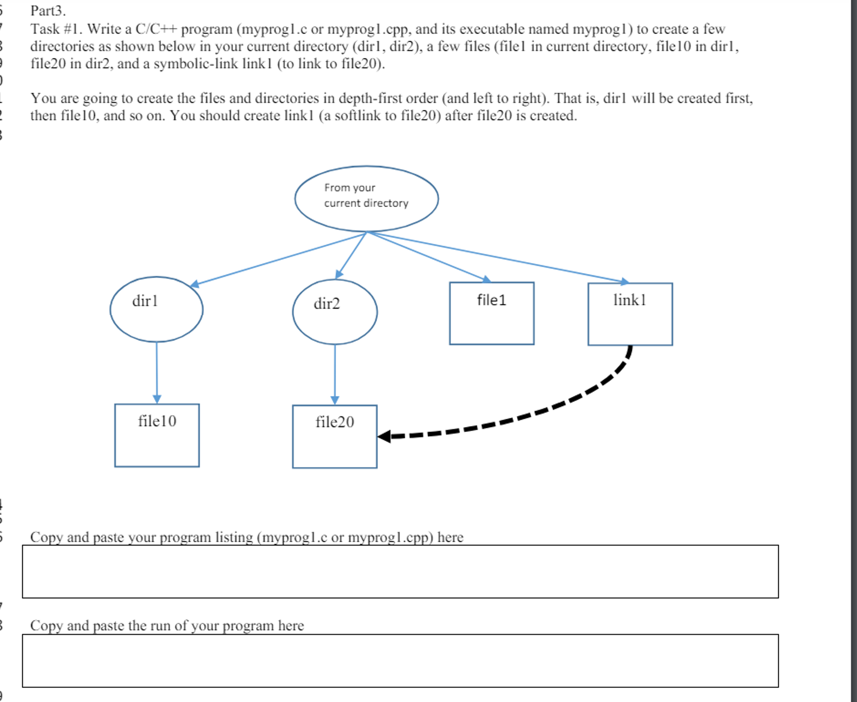  Part3. Task #1. Write a C/C++ program (myprog l.c or myprog