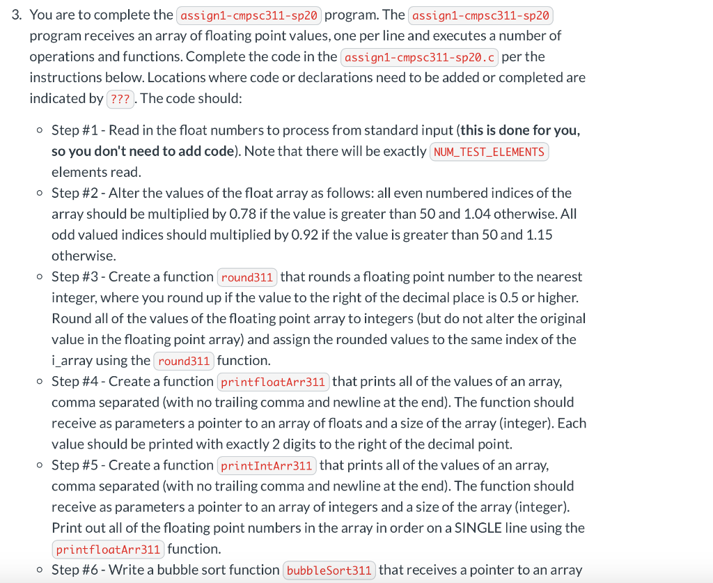 Please help with this C programing This is staring code: int main(int