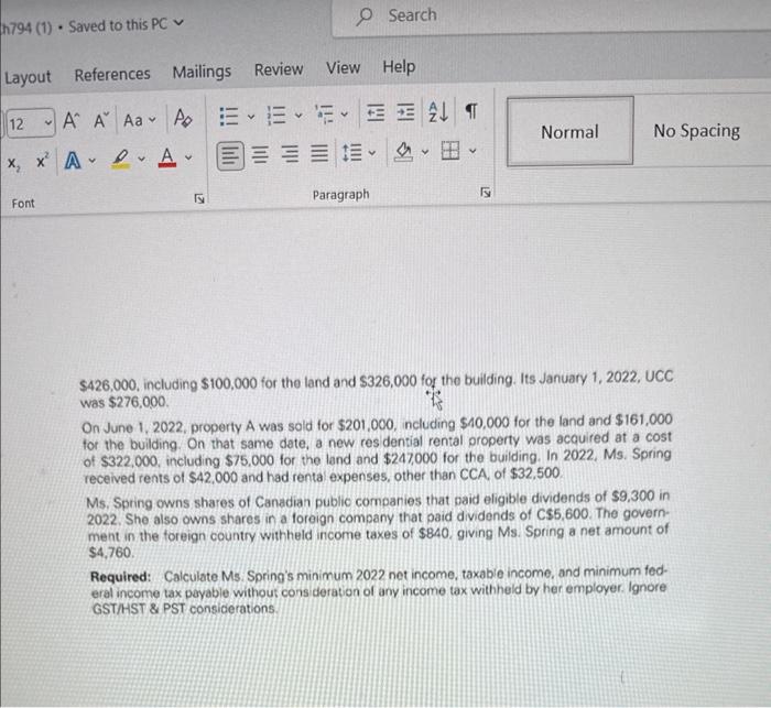 a local college. In 2022 her salary is $65,000, from which her