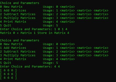 debug any error you may find. This is an ADT Matrix program