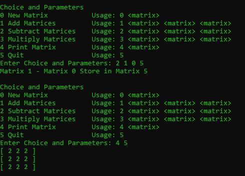 in c++, which allows the user to create a matrix of any