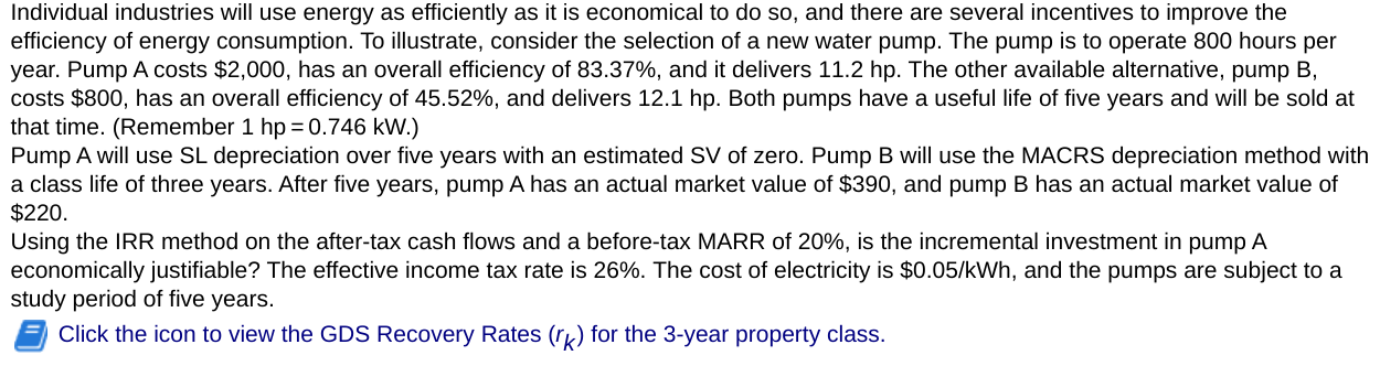 Individual industries will use energy as efficiently as it is economical