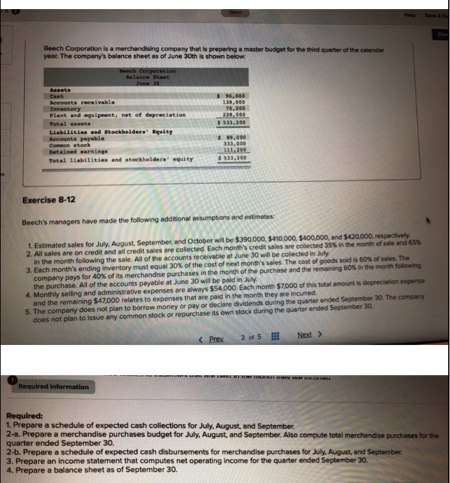 help with all requirements please Halp Seve & E Che Beech Corporation