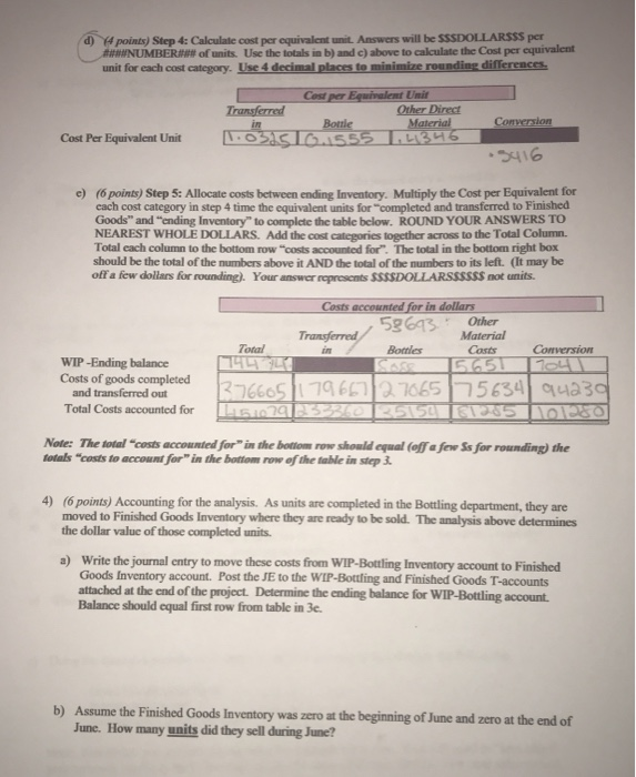 Department. Materials Conversion Equivalent units of production 60,000 234,000 2. Compute the