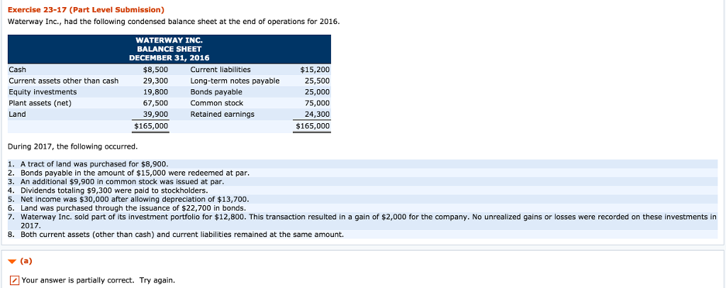 i need help solving part B please!! Exercise 23-17 (Part Level Submission)