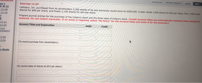  CALCULATOR PRINTER VERSION am 1 BACK NERTE -11-08 11-10 2 Exercise