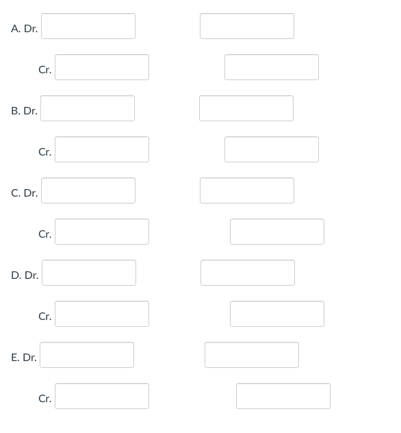 for each of the following transactions. For each scenario, assume Carly records