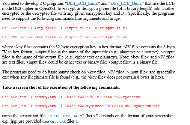 Please do this problem in C programming language: deskey.txt content: 0f1571c947d9e859 You